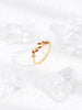 Leaf Ring with Colored Cubic Zirconia, Copper, Adjustable, 19 Color Options