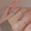 Slim Stacking Ring Set, Stainless Steel with Smooth Bands, Gold or Silver-Tone, 5 Pieces