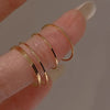 Slim Stacking Ring Set, Stainless Steel with Smooth Bands, Gold or Silver-Tone, 5 Pieces