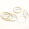Slim Stacking Ring Set, Stainless Steel with Smooth Bands, Gold or Silver-Tone, 5 Pieces