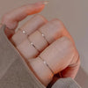 Slim Stacking Ring Set, Stainless Steel with Smooth Bands, Gold or Silver-Tone, 5 Pieces