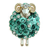 Lovely Flower Sheep Brooches For Women Unisex 7-color Rhinestone Year Of The Sheep Animal Party Office Brooch Pin Gift - Image 2