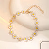 Daisy Bracelets and Necklaces for Women, Alloy Floral Chains in White or Multicolor Designs - Product view 3