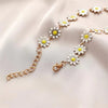Daisy Bracelets and Necklaces for Women, Alloy Floral Chains in White or Multicolor Designs - Product view 4