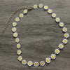 Daisy Bracelets and Necklaces for Women, Alloy Floral Chains in White or Multicolor Designs - White Flower Necklace