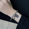 Dumbbell Bracelet, Die-Cast Metal Design with Square Plate Detail, Two Style Options - Product view 3