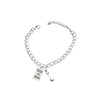 Dumbbell Bracelet, Die-Cast Metal Design with Square Plate Detail, Two Style Options - 001 together.