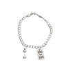 Dumbbell Bracelet, Die-Cast Metal Design with Square Plate Detail, Two Style Options - 002 Separated