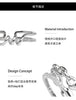 Double Band Ring, Silver-Tone Copper with Adjustable Opening, Twisted or Interlocking Design