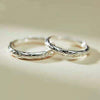 Patterned Ring for Women, Silver-Tone Copper Band with Textured Geometric Detail, Sizes 6-10 - Product view 1