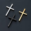 Smooth Cross Pendant, Titanium Steel Design in Steel, Black or Gold Tone, Pendant Only or with 60 cm Chain - Product view 1