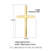 Smooth Cross Pendant, Titanium Steel Design in Steel, Black or Gold Tone, Pendant Only or with 60 cm Chain - Product view 2