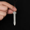 Bagua and Qiankun Sword Pendants, Silver-Tone Copper Designs with Traditional Ornamental Details, Pendant Only - Product view 3