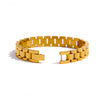 Stainless Steel Chain Bracelet Simple Plated Heavy Metal Texture Jewelry Men Party - Image 1