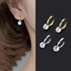 Sparkling Hoop Earrings for Women, Copper Design with Zircon Accents in Gold or Silver Tone - Product view 1