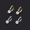 Sparkling Hoop Earrings for Women, Copper Design with Zircon Accents in Gold or Silver Tone - Product view 2