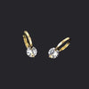 Sparkling Hoop Earrings for Women, Copper Design with Zircon Accents in Gold or Silver Tone - Gold