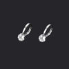 Sparkling Hoop Earrings for Women, Copper Design with Zircon Accents in Gold or Silver Tone - Silver