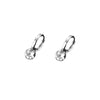 Sparkling Hoop Earrings for Women, Copper Design with Zircon Accents in Gold or Silver Tone - Product view 5
