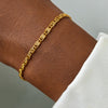 Fine Chain Bracelet for Women, Gold-Tone Stainless Steel Links in Two Geometric Design Options - Product view 1