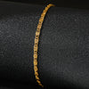 Fine Chain Bracelet for Women, Gold-Tone Stainless Steel Links in Two Geometric Design Options - C6365