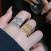 Leaf Branch Ring, Copper with Colored Accents and Adjustable Opening, 5 Color Combinations