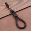Braided Cord Keychain with Wood Bead, Short Loop Design, Black or Brown