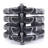 Ribcage Ring for Men, Antique Silver-Tone Skeletal Open Band
