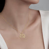 Lotus Pendant Necklace for Women, Stainless Steel Floral Design in Gold, Silver or Rose Gold Tone - Product view 2