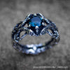 Snake Ring, Zinc Alloy with Blue Accent, Adjustable Gold or Antique Silver-Tone Band