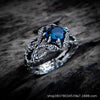 Snake Ring, Zinc Alloy with Blue Accent, Adjustable Gold or Antique Silver-Tone Band