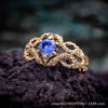 Snake Ring, Zinc Alloy with Blue Accent, Adjustable Gold or Antique Silver-Tone Band