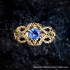Snake Ring, Zinc Alloy with Blue Accent, Adjustable Gold or Antique Silver-Tone Band