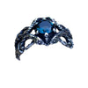Snake Ring, Zinc Alloy with Blue Accent, Adjustable Gold or Antique Silver-Tone Band