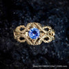 Snake Ring, Zinc Alloy with Blue Accent, Adjustable Gold or Antique Silver-Tone Band
