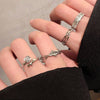 Branch, Vine, Thorn and Rose Rings, Silver-Tone Alloy, Adjustable Singles, 2-Piece or 4-Piece Sets