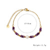 Beaded Bracelet for Women, Flat Round Stone-Style Beads with Stainless Steel and Faux Pearl Accents - Product view 2