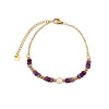 Beaded Bracelet for Women, Flat Round Stone-Style Beads with Stainless Steel and Faux Pearl Accents - Product view 5