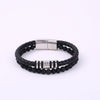 Woven Bracelet with Black Stone-Style Beads, Stainless Steel Accents and Stainless Steel or Alloy Clasp Options - Product view 1
