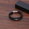 Woven Bracelet with Black Stone-Style Beads, Stainless Steel Accents and Stainless Steel or Alloy Clasp Options - Product view 4