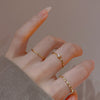 Slim Stacking Ring, Copper with Heart, Clear Accent or Plain Band Design, Gold or Silver-Tone, Adjustable
