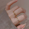 Slim Stacking Ring, Copper with Heart, Clear Accent or Plain Band Design, Gold or Silver-Tone, Adjustable