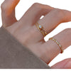 Slim Stacking Ring, Copper with Heart, Clear Accent or Plain Band Design, Gold or Silver-Tone, Adjustable