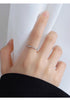 Twist Ring, Silver-Tone Copper with Clear Accents, Slim Adjustable Open Band