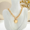 Heart Pendant Necklace for Women, Gold-Tone Brass Design with 45 cm Chain and Pendant Size Options - Product view 2