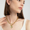 Heart Pendant Necklace for Women, Gold-Tone Brass Design with 45 cm Chain and Pendant Size Options - Product view 3