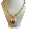 Heart Pendant Necklace for Women, Gold-Tone Brass Design with 45 cm Chain and Pendant Size Options - Golden 25*25 pointed peach heart chain length 45 / 14k