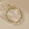 Irregular Bead Anklet for Women, Copper Chain with Turquoise-Style Stone Accents - Product view 2