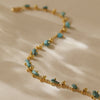 Irregular Bead Anklet for Women, Copper Chain with Turquoise-Style Stone Accents - Product view 4