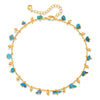 Irregular Bead Anklet for Women, Copper Chain with Turquoise-Style Stone Accents - Product view 5